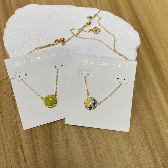Kendra Scott Jewelry - Kendra Scott Gold Necklace Set with Green and Blue Pendants